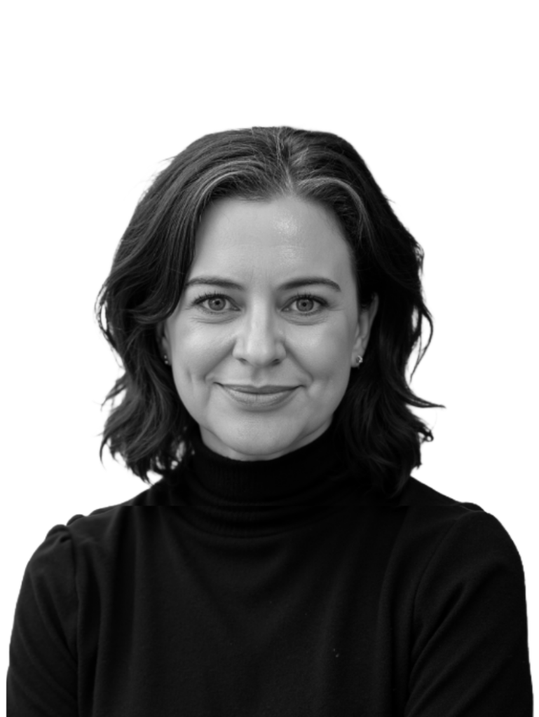 A black and white photo of Kate Addis, Chief Digital Officer of OMD New Zealand