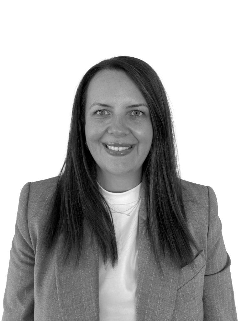 A black and white photo of Rachel Stewart, Managing Director of OMD Auckland.